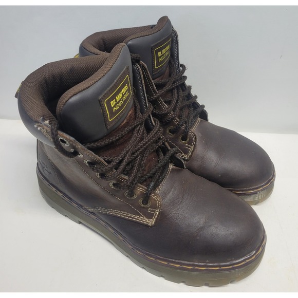 Dr Martens Industrial Work soft toe AirWair Boots‎ Brown Leather Lace Up Size 9 main image 7